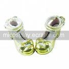 Handmade Golden PU Leather White Lace 4.5cm High Heel Princess Lolita Shoes