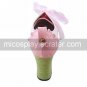 Handmade Gorgeous Pink PU Leather 9.3cm High Heel Princess Lolita Shoes with Ribbon