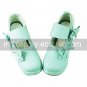 Handmade Green PU Leather 4.5cm High Heel Country Lolita Shoes with Bow