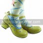 Handmade Green PU Leather Wavy Edge 4.5cm High Heel Country Lolita Shoes
