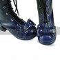 Handmade Ink blue PU Leather 6.3cm High Heel Classic Lolita Boots