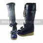 Handmade Ink Blue PU Leather 7cm Platform Sweet Lolita Boots with Bow