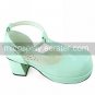 Handmade Light Green High Gloss PU Leather 6.3cm High Heel Princess Lolita Sandals