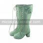 Handmade Light Green PU Leather 6.3cm High Heel Country Lolita Boots
