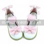 Handmade Pink and White PU Leather 2.5cm Flat Sweet Lolita Shoes