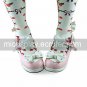 Handmade Pink and White PU Leather 4.5cm High Heel Sweet Lolita Shoes