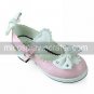 Handmade Pink and White PU Leather 4.5cm High Heel Sweet Lolita Shoes