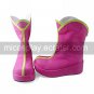 Handmade Pink and Yellow PU Leather 6cm Wedge Sweet Lolita Boots