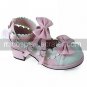 Handmade Pink PU Leather 4.5cm High Heel Sweet Lolita Shoes with Bow