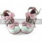 Handmade Pink PU Leather 4.5cm High Heel Sweet Lolita Shoes with Bow
