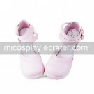 Handmade Pink PU Leather 4.5cm High Heel Sweet Lolita Shoes with Handmade Double Belts