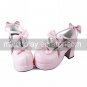Handmade Pink PU Leather 7.5cm High Heel Punk Lolita Shoes