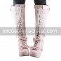 Handmade Pink PU Leather 7.5cm High Heel Sweet Lolita Boots