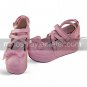 Handmade Pink PU Leather 7cm Wedge Sweet Lolita Shoes with Bow