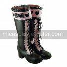 Handmade PU Leather 4.5cm High Heel Princess Lolita Boots
