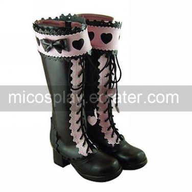 Handmade PU Leather 4.5cm High Heel Princess Lolita Boots