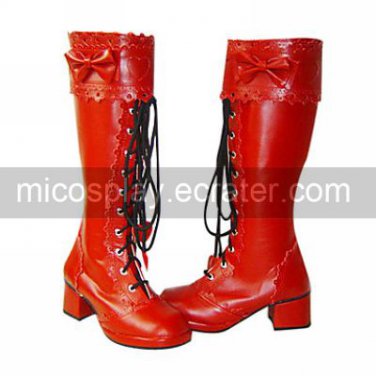 Handmade PU Leather 4.5cm High Heel Sweet Lolita Boots
