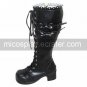 Handmade PU Leather 4cm High Heel Punk Lolita Boots