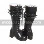Handmade PU Leather 4cm High Heel Punk Lolita Boots