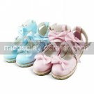 Handmade PU Leather 5cm Wedge Sweet Lolita Shoes with Bow