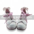 Handmade PU Leather 5cm Wedge Sweet Lolita Shoes with Bow1
