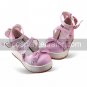 Handmade PU Leather 5cm Wedge Sweet Lolita Shoes with Bow1