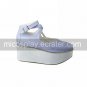 Handmade PU Leather 7cm Wedge Pure Color Sweet Lolita Shoes