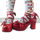 Handmade Pure Color PU Leather 7.5cm High Heel Sweet Lolita Shoes