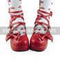 Handmade Pure Color PU Leather 7.5cm High Heel Sweet Lolita Shoes