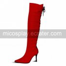 Handmade Pure Color PU Leather 10cm High Heel Sweet Lolita Boots