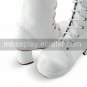 Handmade Pure White PU Leather 7.5cm High Heel Country Lolita Boots