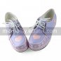 Handmade Purple and Pink PU Leather 6cm Wedge Sweet Lolita Shoes