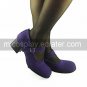 Handmade Purple PU Leather 4.5cm High Heel Classic Lolita Shoes