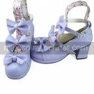 Handmade Purple PU Leather 6.3cm High Heel Country Lolita Shoes with Bow