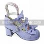 Handmade Purple PU Leather 6.3cm High Heel Country Lolita Shoes with Bow