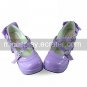 Handmade Purple PU Leather 7.5cm High Heel Casual Lolita Shoes
