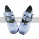 Handmade Purple PU Leather 7.5cm High Heel Classic Lolita Shoes