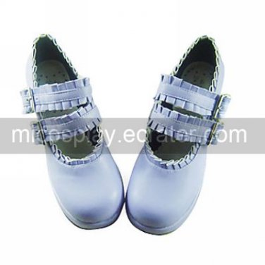 Handmade Purple PU Leather 7.5cm High Heel Classic Lolita Shoes