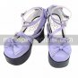 Handmade Purple PU Leather 7.5cm Platform Country Lolita Shoes with Bow