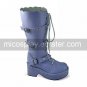 Handmade Purple PU Leather 7cm Platform Punk Lolita Boots with Rivet