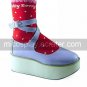 Handmade Purple PU Leather 7cm Platform School Lolita Shoes