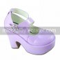 Handmade Purple PU Leather 8cm High Heel Princess Lolita Shoes