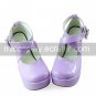 Handmade Purple PU Leather 8cm High Heel Princess Lolita Shoes