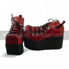 Handmade Rde PU Leather 9cm Platform Punk Lolita Shoes