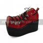 Handmade Rde PU Leather 9cm Platform Punk Lolita Shoes