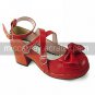 Handmade Red and White PU Leather 4.5cm High Heel Sweet Lolita Shoes