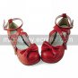 Handmade Red and White PU Leather 4.5cm High Heel Sweet Lolita Shoes