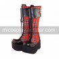 Handmade Red Check Pattern PU Leather 9cm Platform Punk Lolita Boots