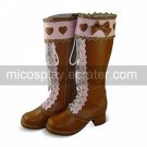 Handmade Red PU Leather 4.5cm High Heel Sweet Lolita Boots