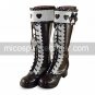 Handmade Red PU Leather 4.5cm High Heel Sweet Lolita Boots